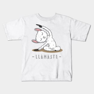llama yoga day llamaste meditation alpaca stretch Kids T-Shirt